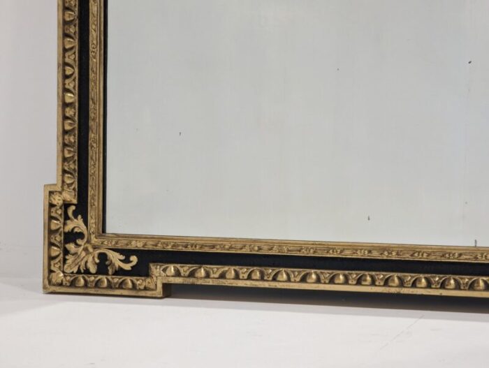 large ornate foxed black and gold mirror 4