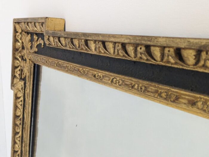 large ornate foxed black and gold mirror 7