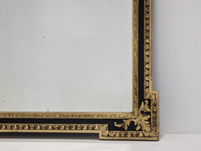 large ornate foxed black and gold mirror 8