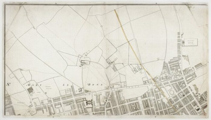 large scale survey of london map with marylebone st pancras 1