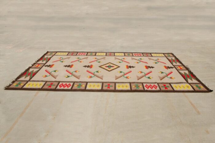 large vintage modern kilim rug 1970s 2