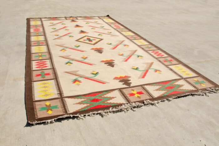 large vintage modern kilim rug 1970s 4