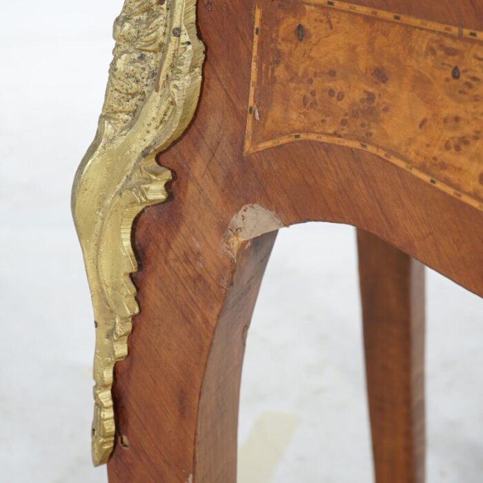 late 19th century antique louis xiv style kingwood burl and ormolu inlay side table c1890 1766