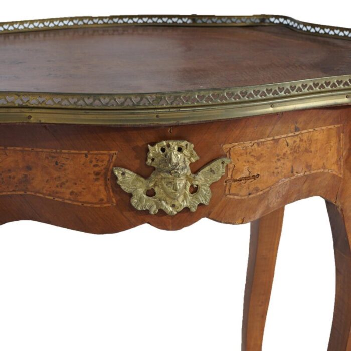 late 19th century antique louis xiv style kingwood burl and ormolu inlay side table c1890 3887