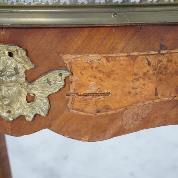 late 19th century antique louis xiv style kingwood burl and ormolu inlay side table c1890 4326