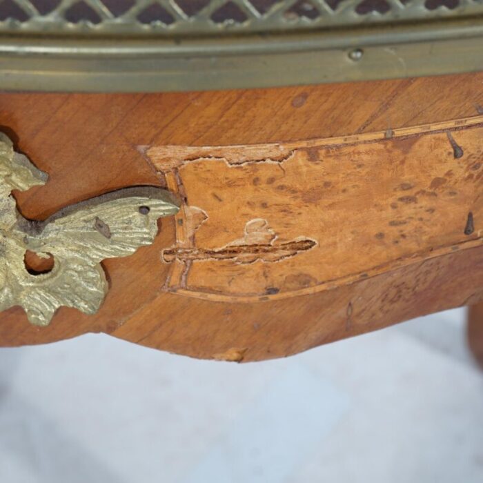 late 19th century antique louis xiv style kingwood burl and ormolu inlay side table c1890 8523