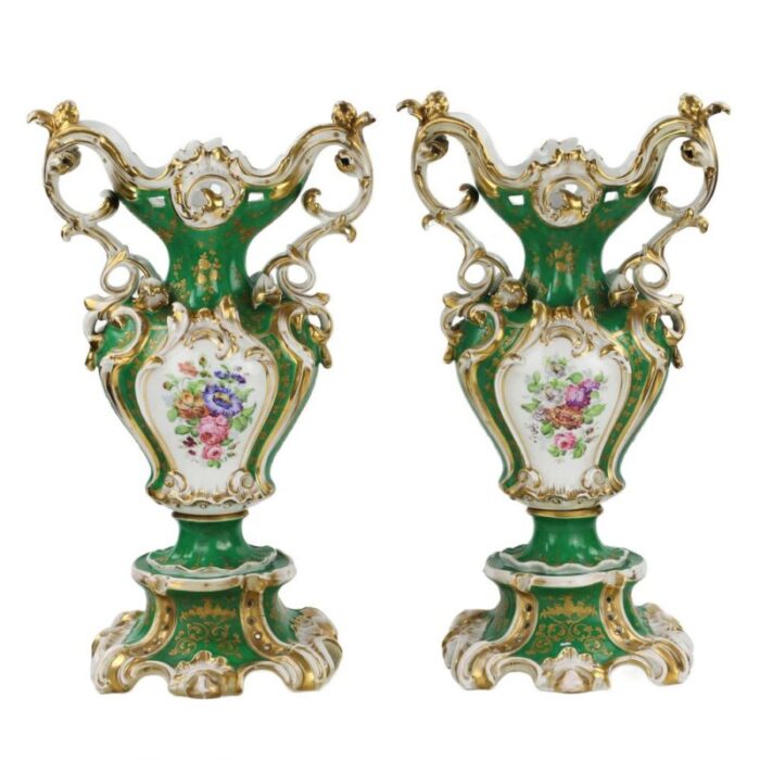 late 19th century neo rococo vases set of 2 2