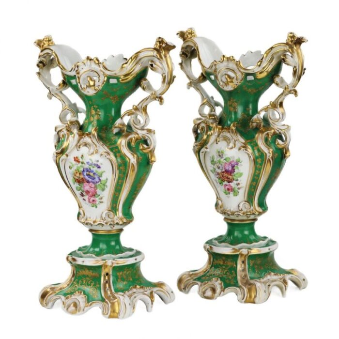 late 19th century neo rococo vases set of 2 3