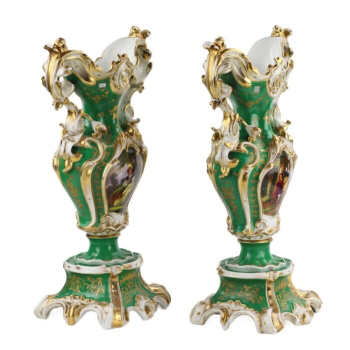 late 19th century neo rococo vases set of 2 4