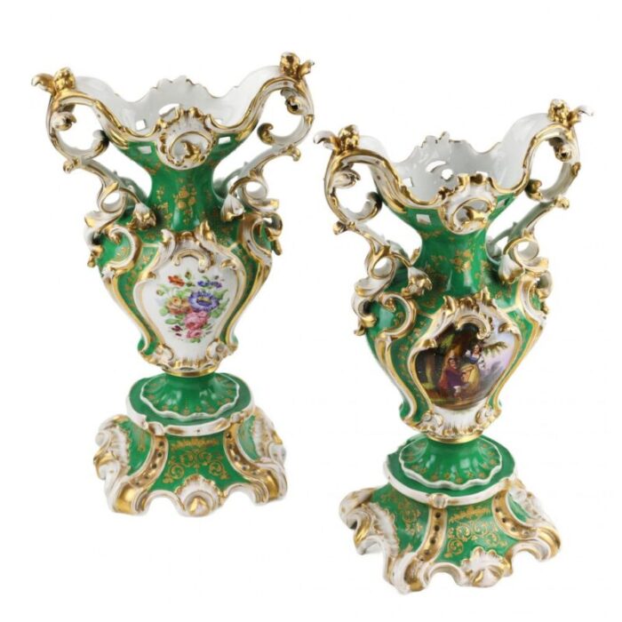 late 19th century neo rococo vases set of 2 5