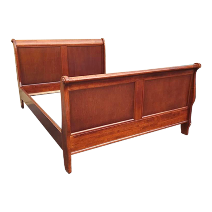 late 20th century classical mahogany queen size sleigh bedstead 8006