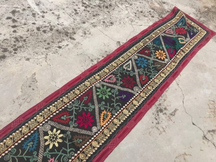 long vintage suzani wall hanging 1968 4