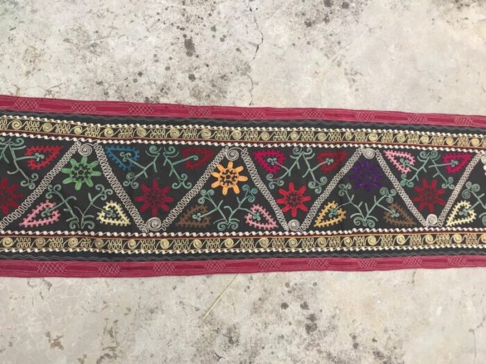 long vintage suzani wall hanging 1968 8