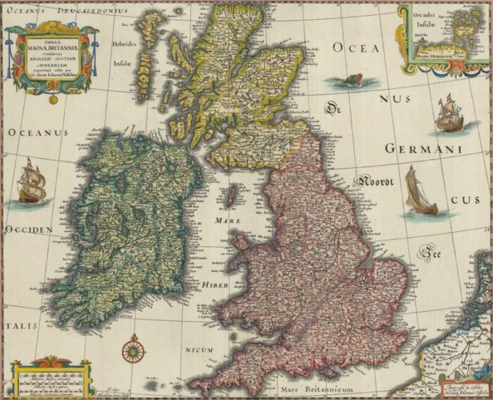 map of the british isles with decorative borders 2