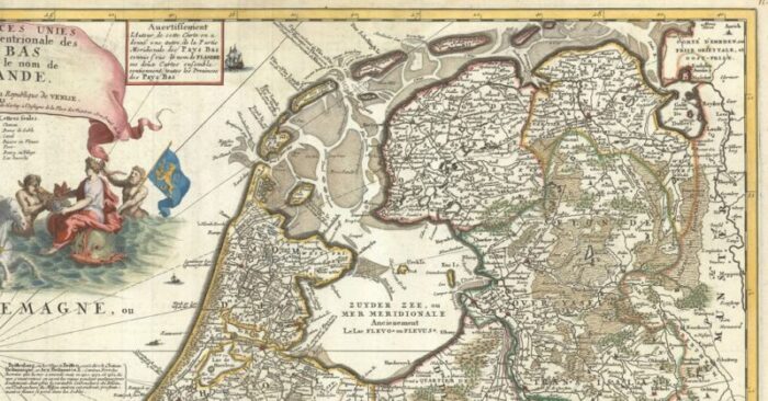 map of the netherlands with a fine maritime cartouche by enzo mari 4