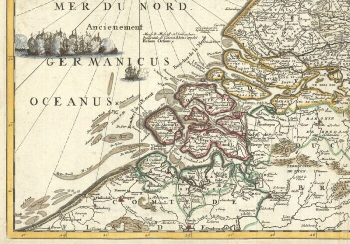 map of the netherlands with a fine maritime cartouche by enzo mari 5