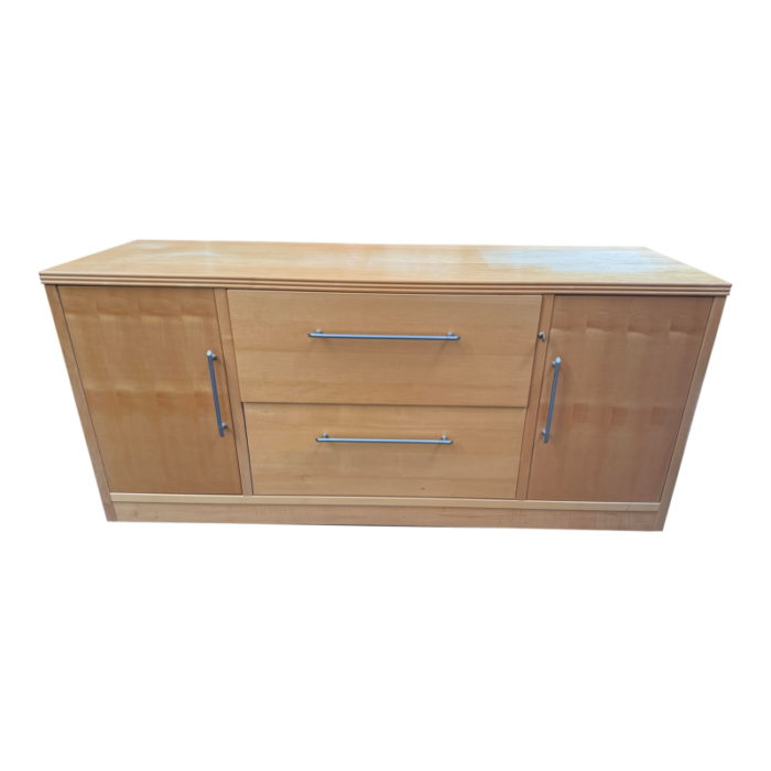 maple finish console filing cabinet shelves 2457