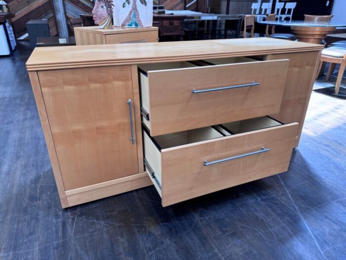 maple finish console filing cabinet shelves 6469