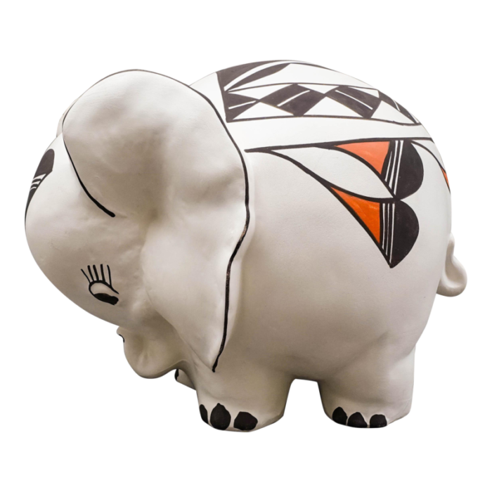 mid 20th century acoma pueblo native american rlc signed vintage elephant pottery figurine effigy 2736