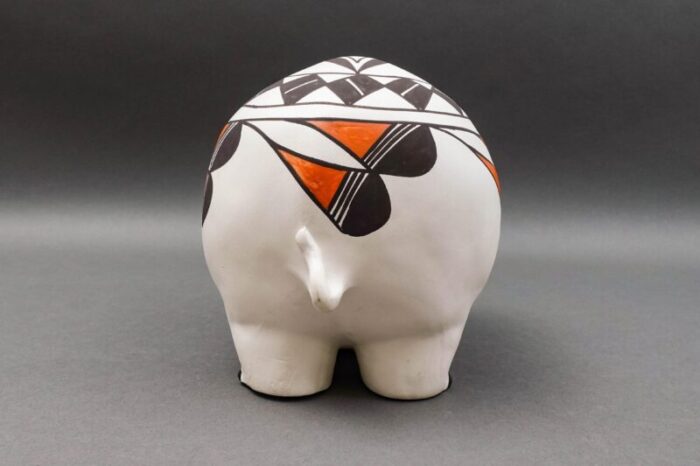 mid 20th century acoma pueblo native american rlc signed vintage elephant pottery figurine effigy 7675