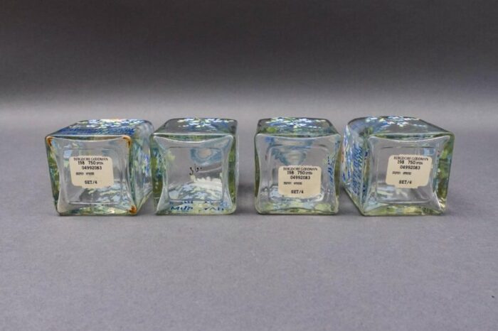 mid 20th century apothecary drug store hand painted flowers glass vanity bottles set of 4 4916