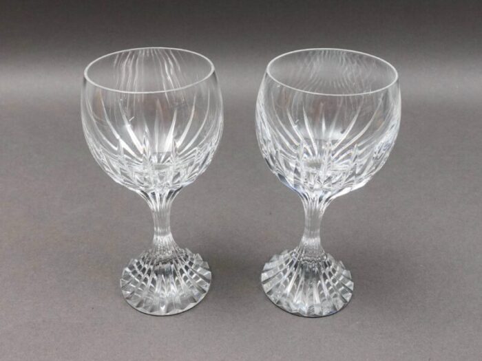 mid 20th century baccarat crystal france massena white wine glasses set of 2 7723