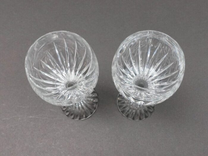 mid 20th century baccarat crystal france massena white wine glasses set of 2 8559