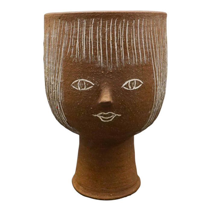 mid 20th century face studio art pottery sculptural planter signed rosemary taylor 2982