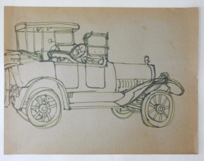 mid 20th century ford model t automobile drawing 5373