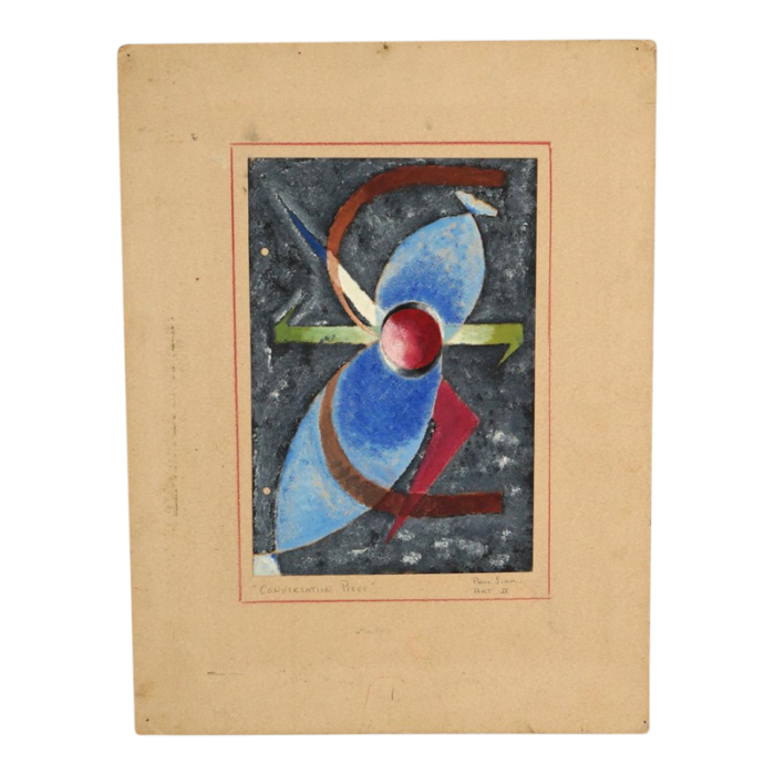 mid 20th century paul sink mid century modern abstract watercolor conversation piece circa 1960 3211