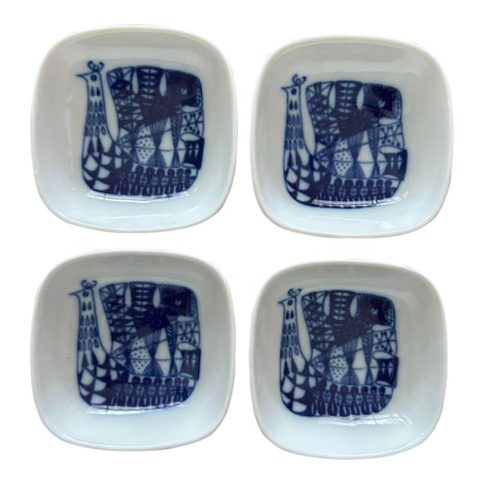 mid 20th century porsgrund norway square trinket dishes set of four 1948