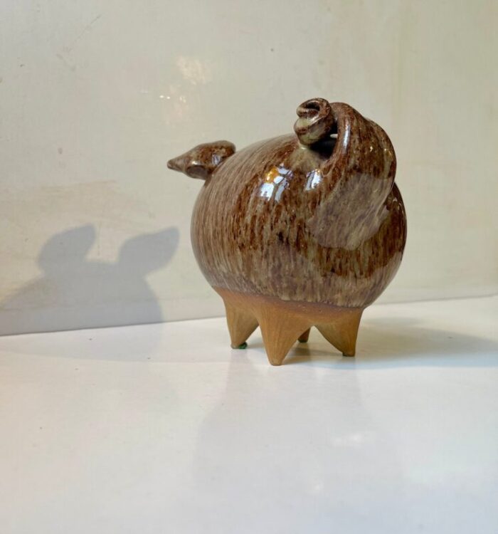 mid century danish stoneware money piggy bank by per steffen petersen 1970s 2