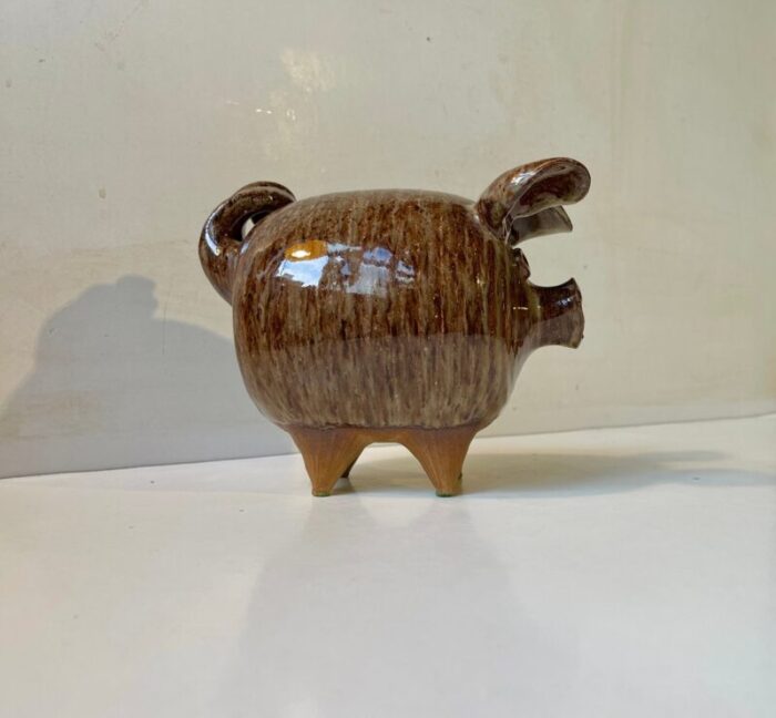 mid century danish stoneware money piggy bank by per steffen petersen 1970s 3