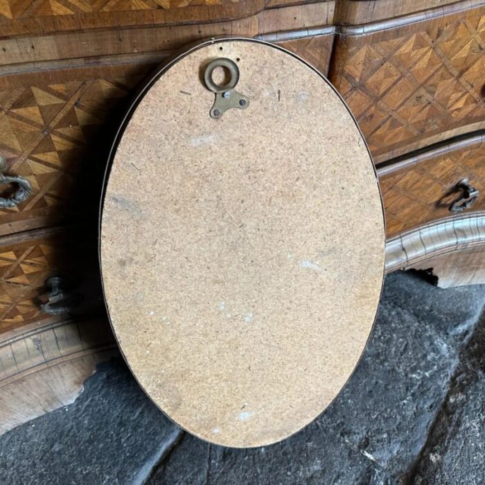 mid century italian modern brass oval wall mirror in the style of gio ponti 1950s 4