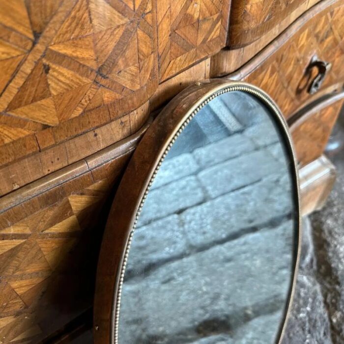 mid century italian modern brass oval wall mirror in the style of gio ponti 1950s 6