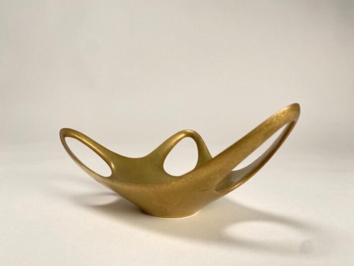 mid century sculptural organic object holder in brass 1960s 5