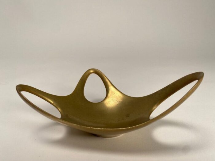 mid century sculptural organic object holder in brass 1960s 6