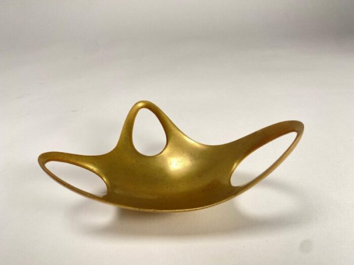 mid century sculptural organic object holder in brass 1960s 8