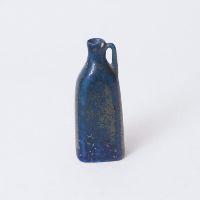 miniature blue bottle shaped vase by carl harry stalhane 1950s 3