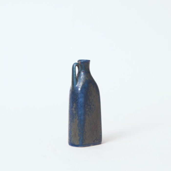 miniature blue bottle shaped vase by carl harry stalhane 1950s 4