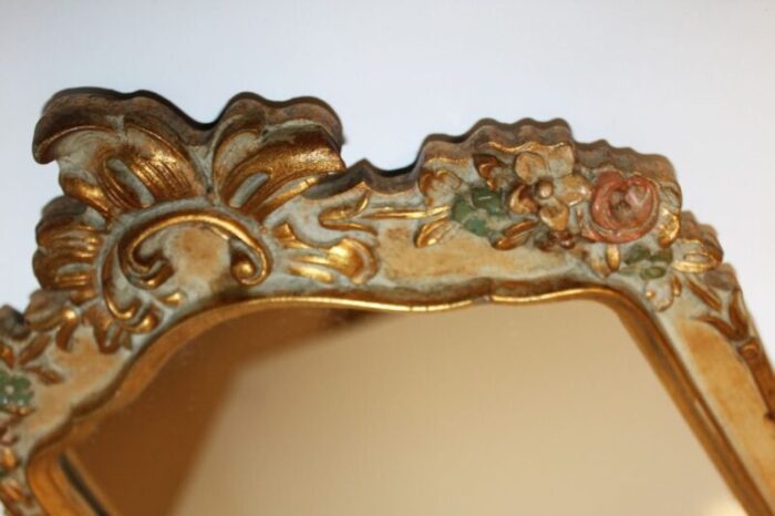 mirror with gilded wood frame and polychrome decoration 3