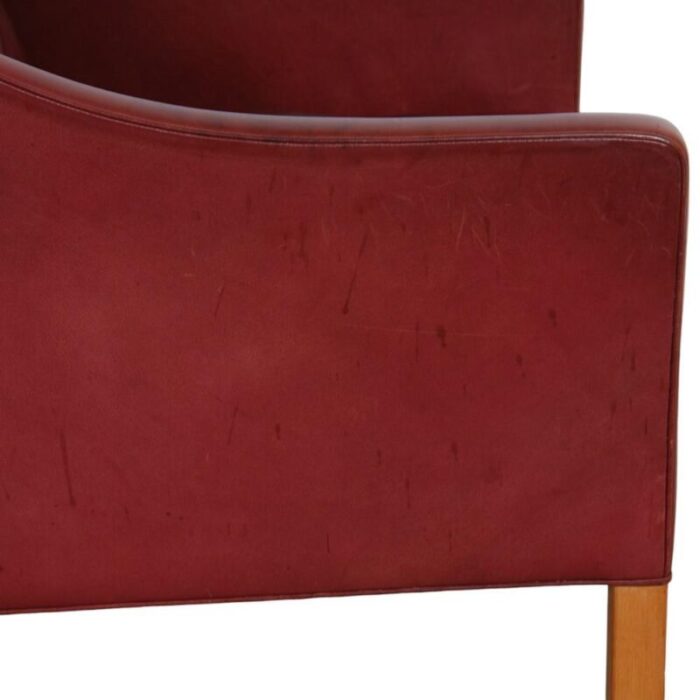 model 2207 lounge chair in indian red anilin leather by brge mogensen 1990s 0108