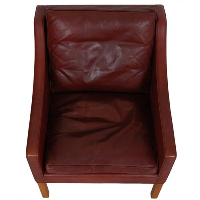 model 2207 lounge chair in indian red anilin leather by brge mogensen 1990s 4880