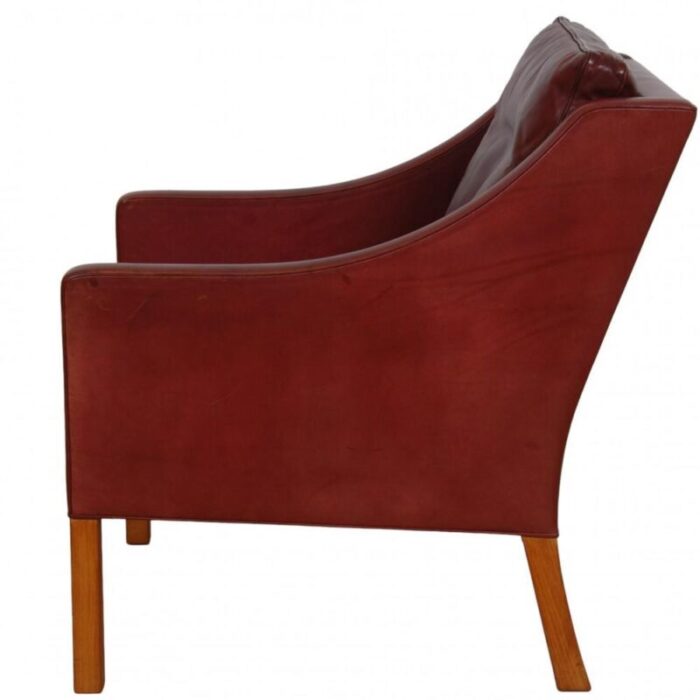 model 2207 lounge chair in indian red anilin leather by brge mogensen 1990s 9683