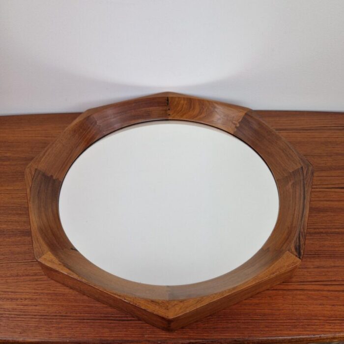 modern danish rosewood 8 angular wall mirror denmark 1960s 4