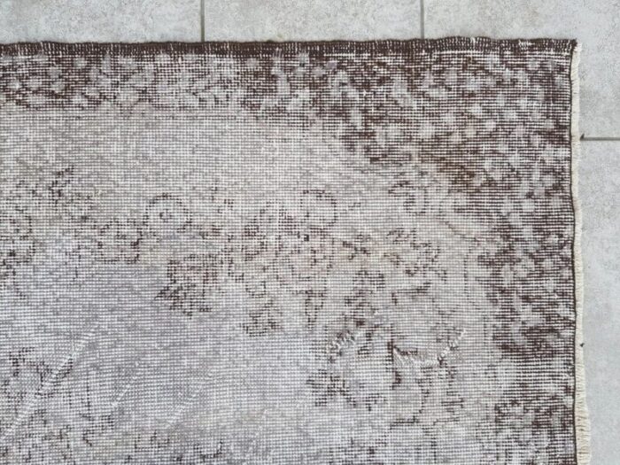 modern ethnic boho area gray brown rug 1960s 4