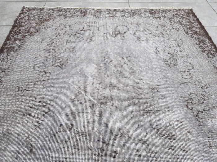 modern ethnic boho area gray brown rug 1960s 7