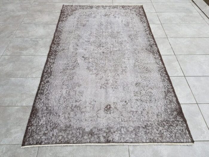 modern ethnic boho area gray brown rug 1960s 8