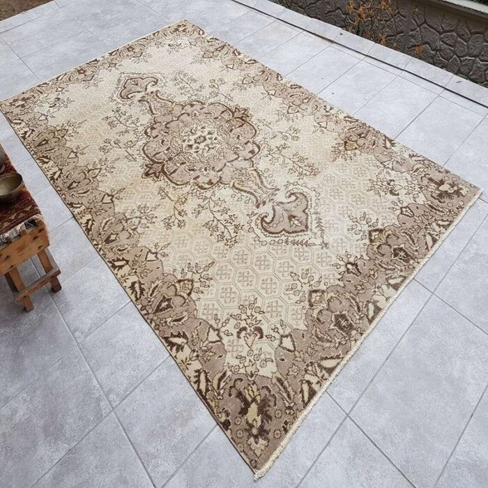 modern overdyed beige rug 1960 10 1