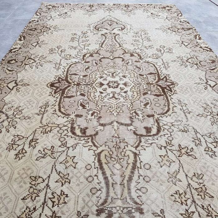 modern overdyed beige rug 1960 7 1